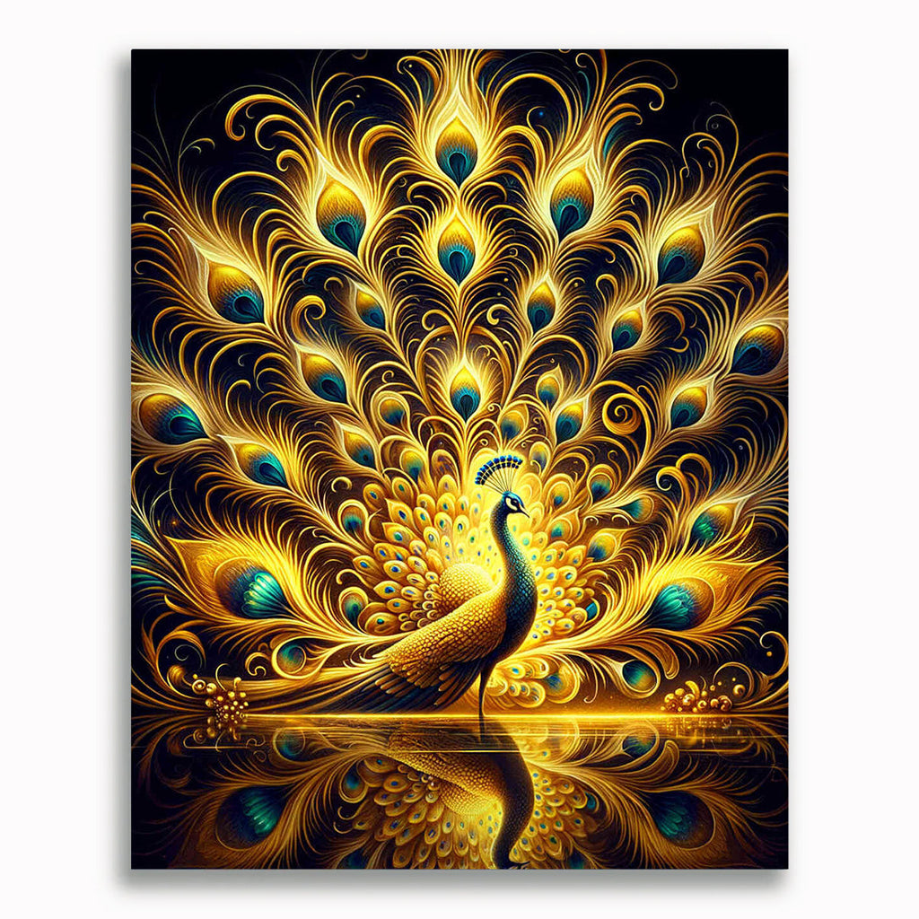 Malen nach Zahlen - Goldener Pfau