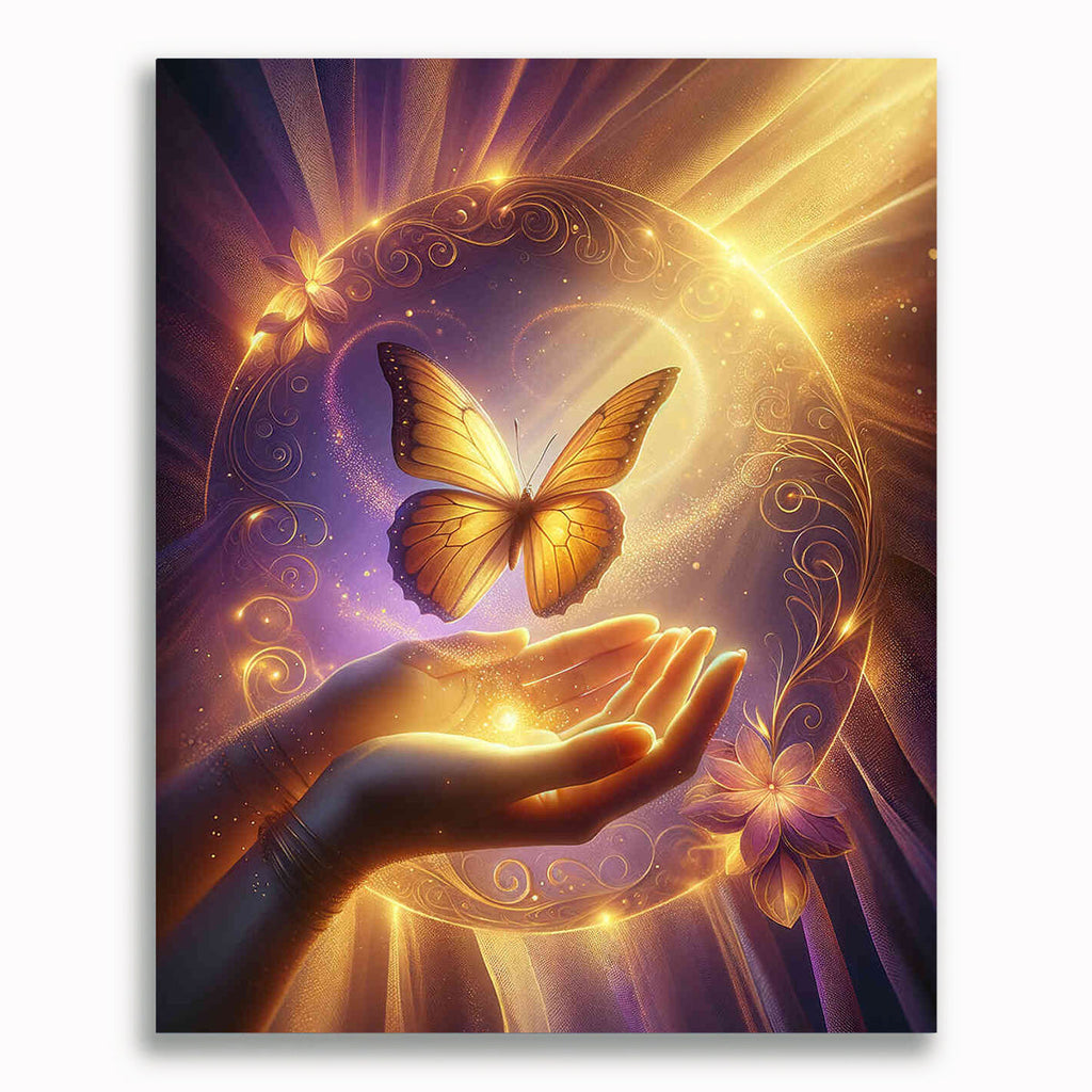 Malen nach Zahlen - Goldener Schmetterling