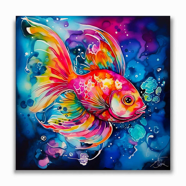 Malen nach Zahlen - Goldfisch Abstrakt
