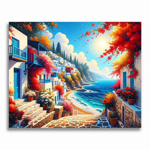 Malen nach Zahlen - Griechische Küste