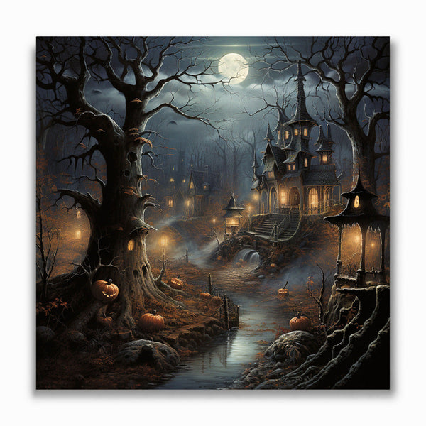 Malen nach Zahlen - Halloween-Geisterwald