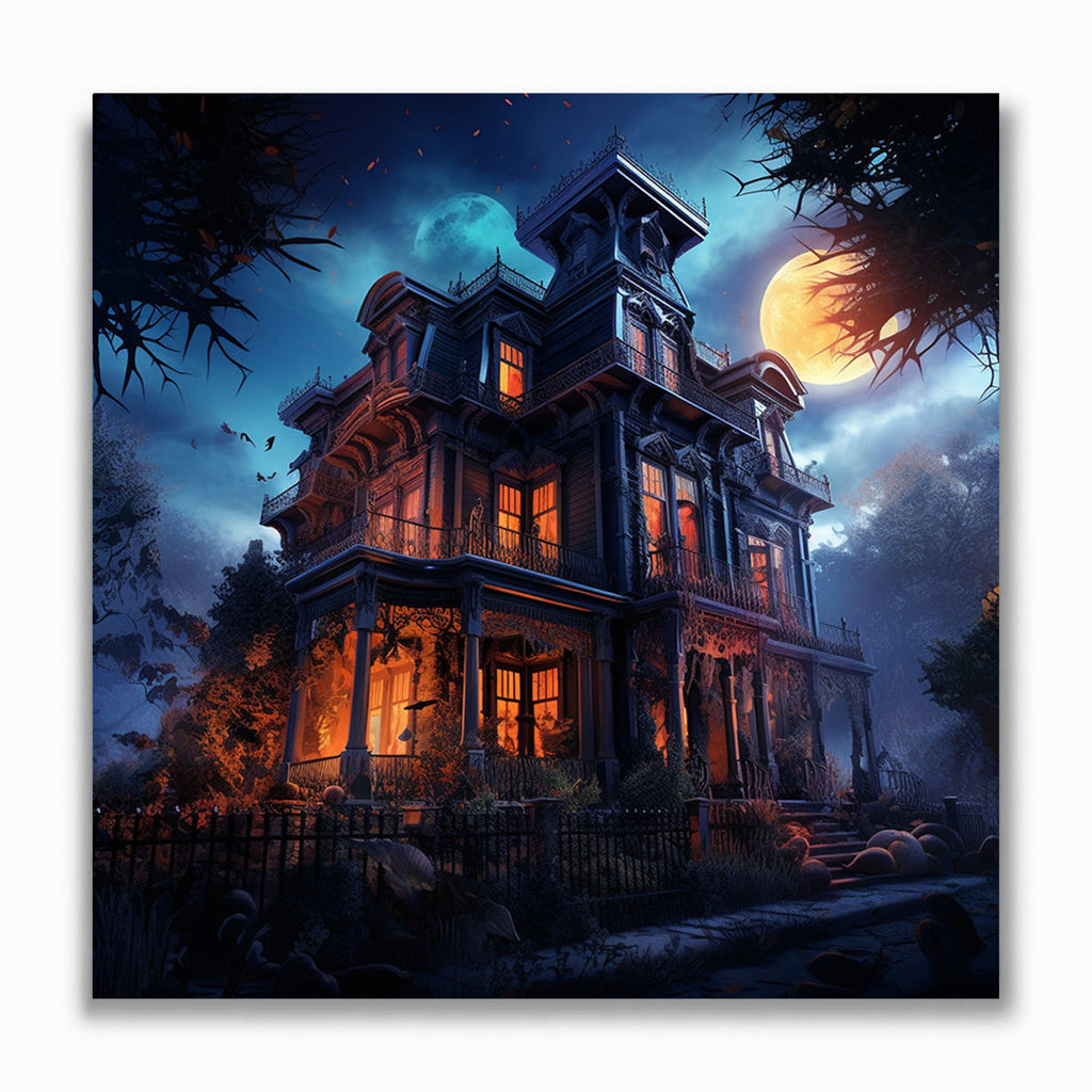 Malen nach Zahlen - Halloween-Schauer Haus