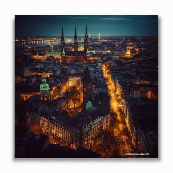 Malen nach Zahlen - Hamburg bei Nacht