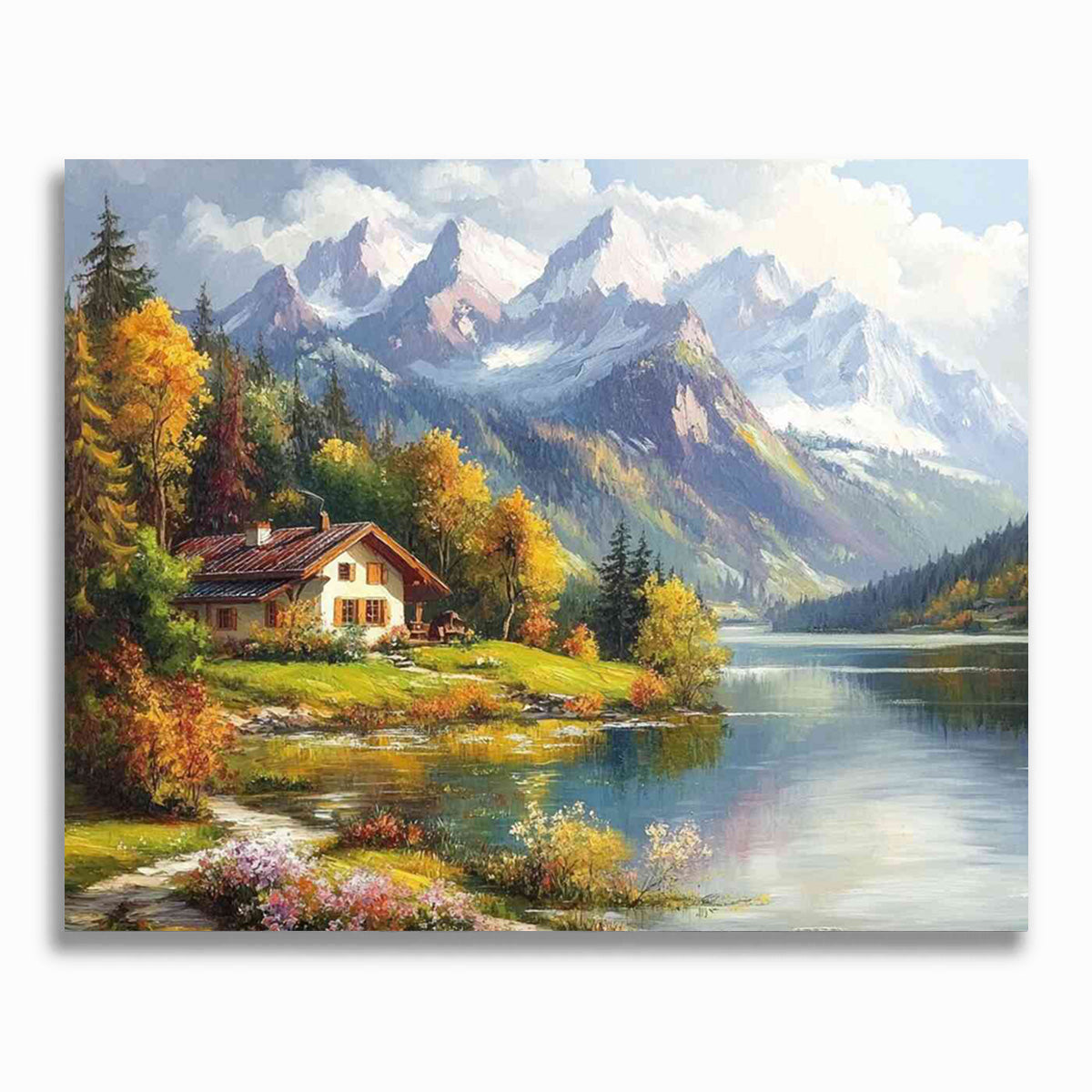 Malen nach Zahlen - Haus am Bergsee