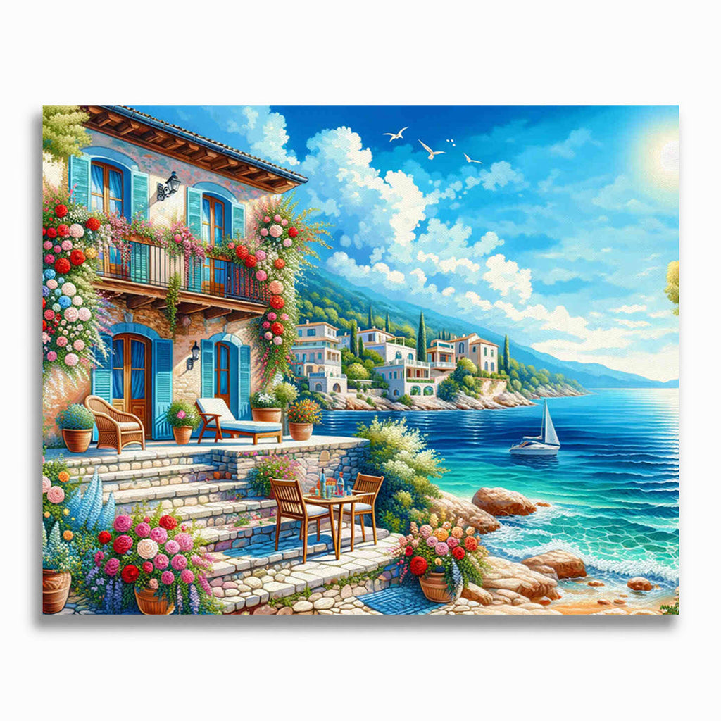 Malen nach Zahlen - Haus an Meeresküste