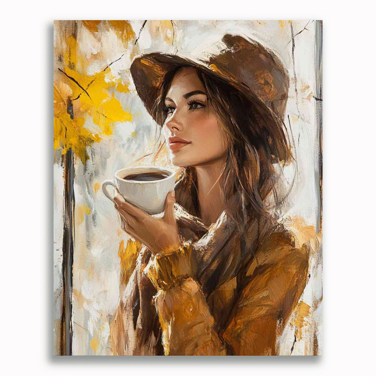 Malen nach Zahlen - Herbstkaffee, Frau