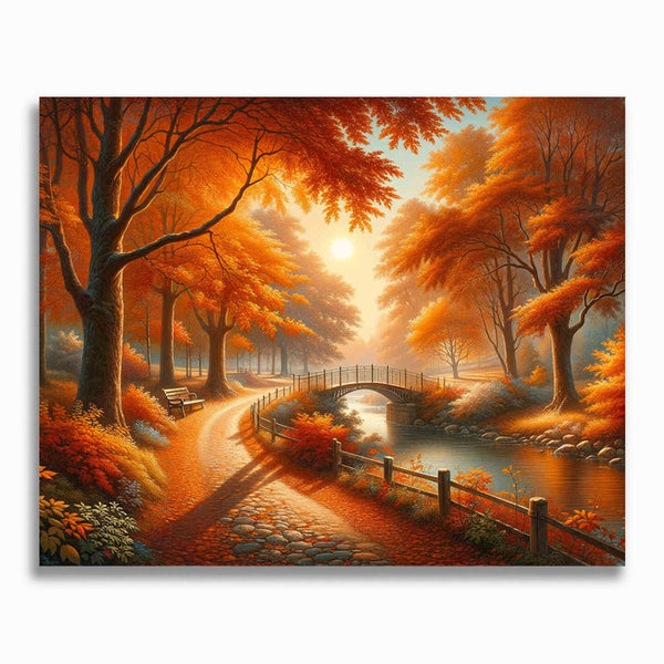 Malen nach Zahlen - Herbstspaziergang, Orange