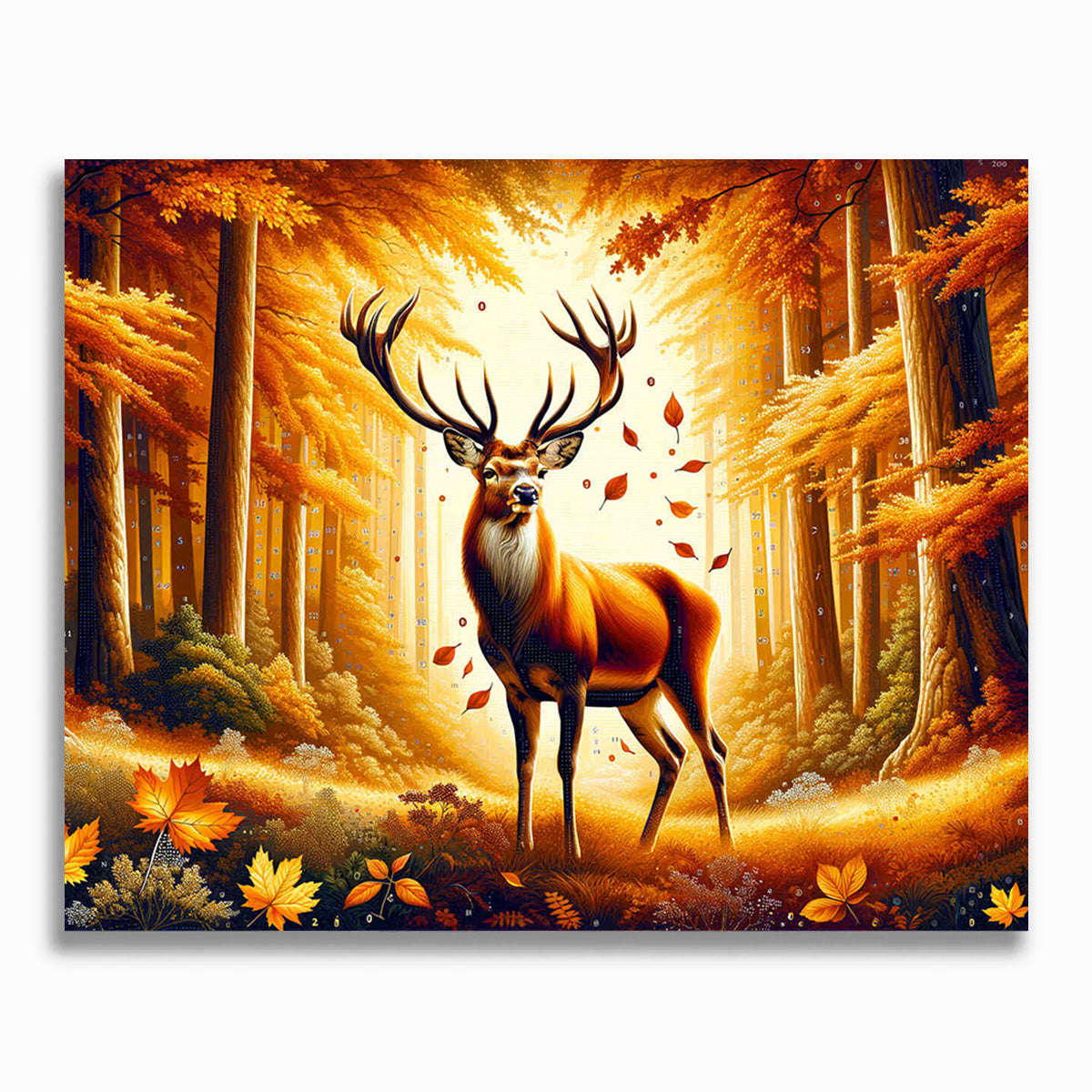 Malen nach Zahlen - Herbstwald Hirsch
