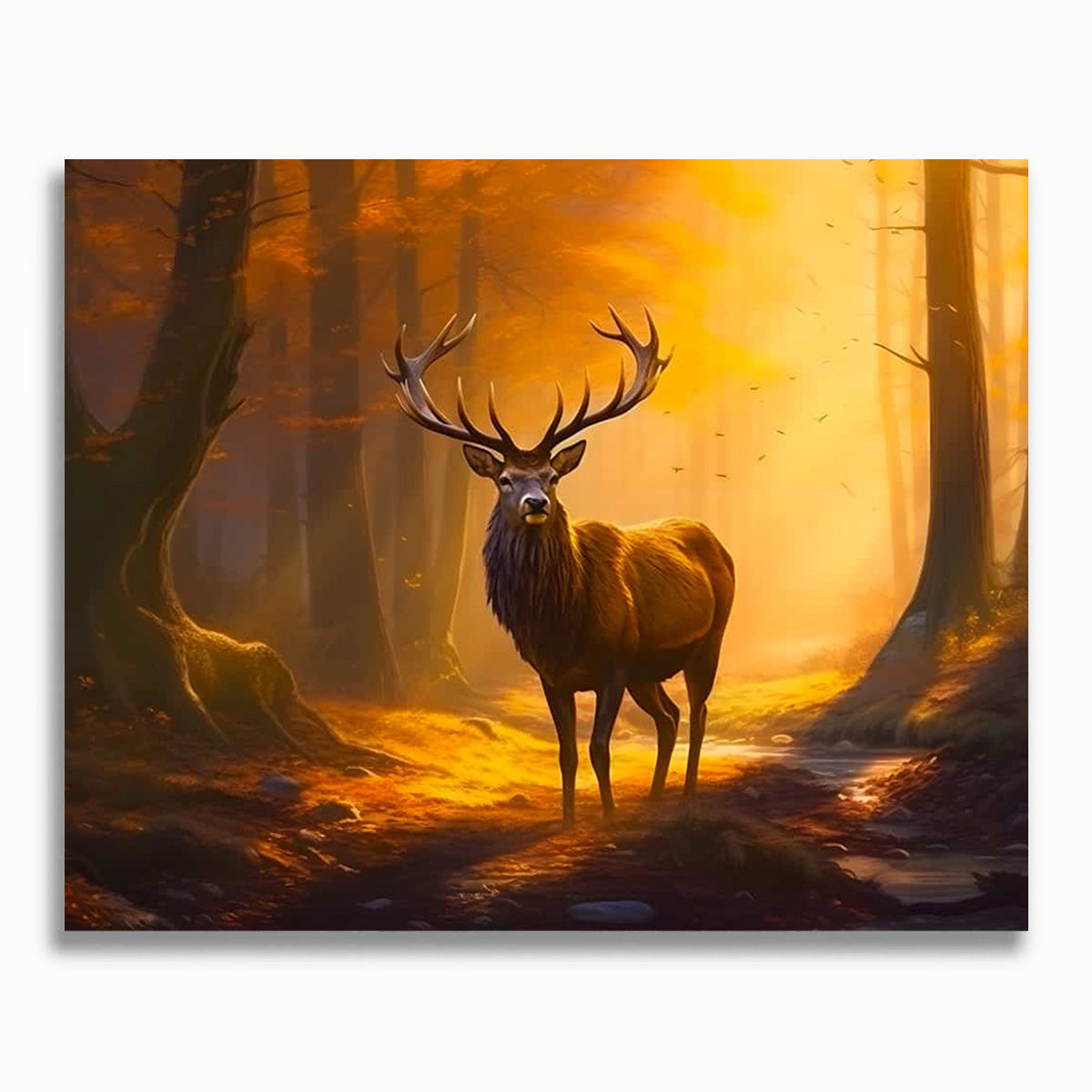 Malen nach Zahlen - Hirsch im goldenen Wald