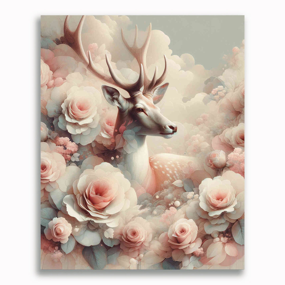 Malen nach Zahlen - Hirsch in rosa