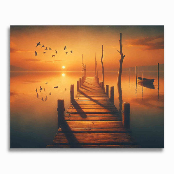 Malen nach Zahlen - Holzsteg Abendstimmung