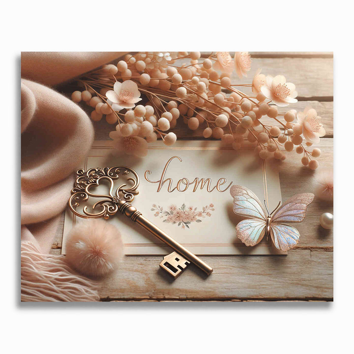 Malen nach Zahlen - Home Holz mit Schlüssel