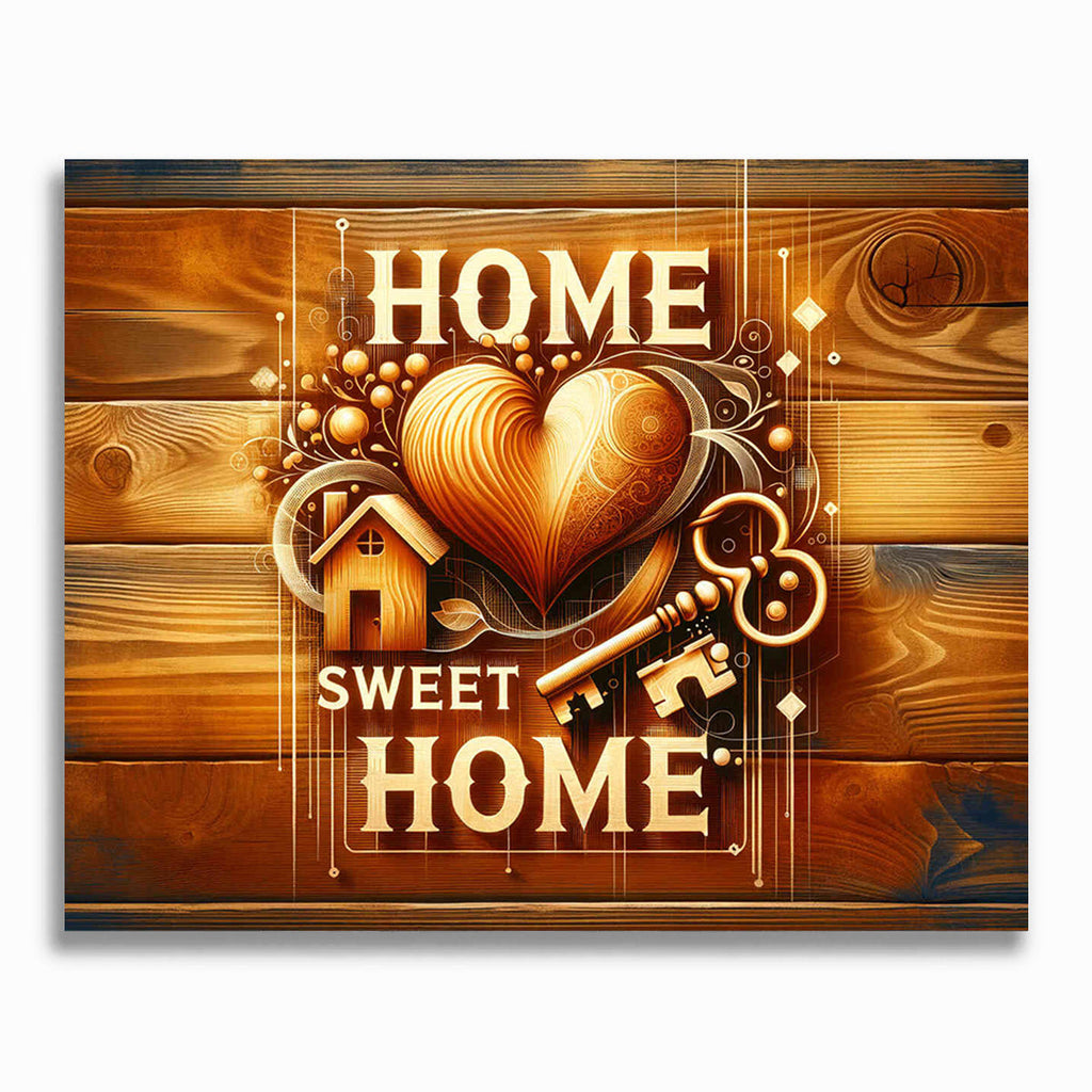 Malen nach Zahlen - Home sweet home, Holzoptik