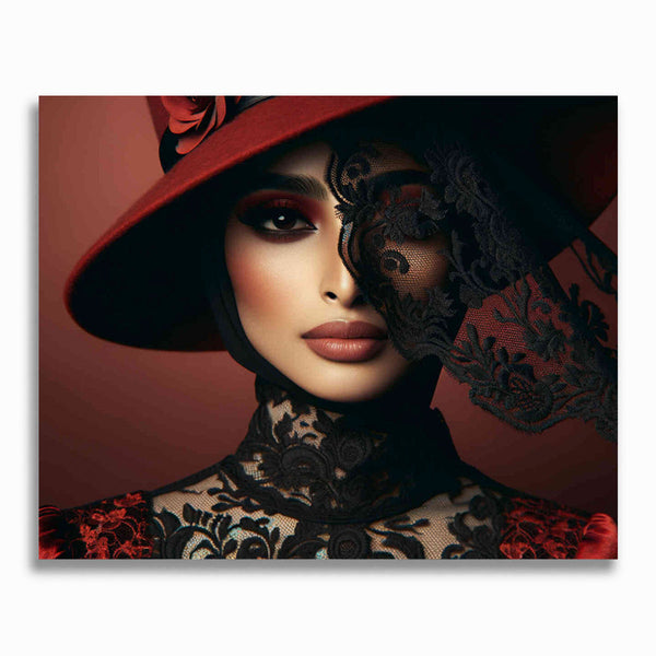 Malen nach Zahlen - Hut und Frau