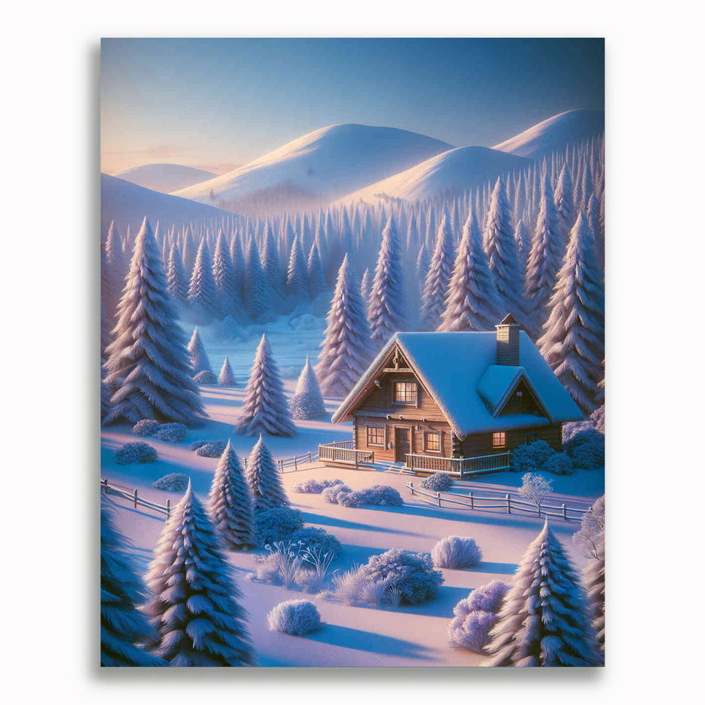 Malen nach Zahlen - Hütte im Winterland