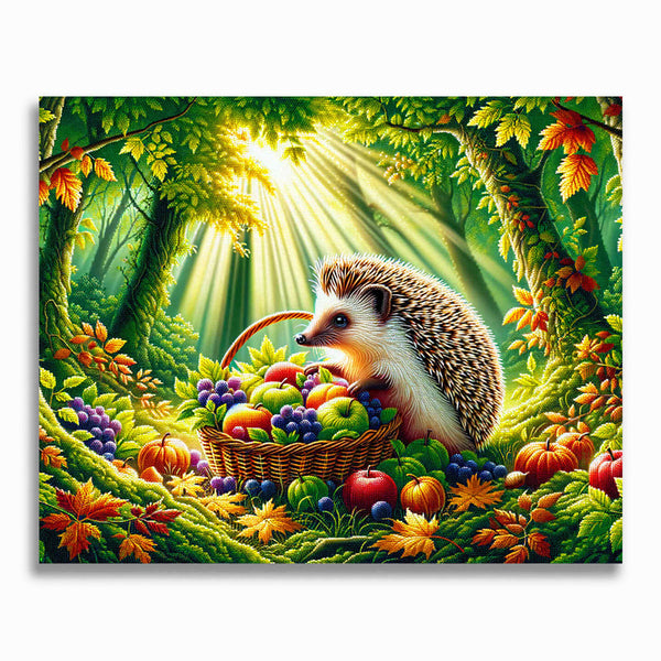 Malen nach Zahlen - Igel findet Korb