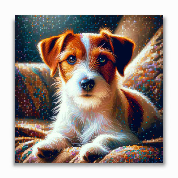 Malen nach Zahlen - Jack Russel in Braun und Weiß