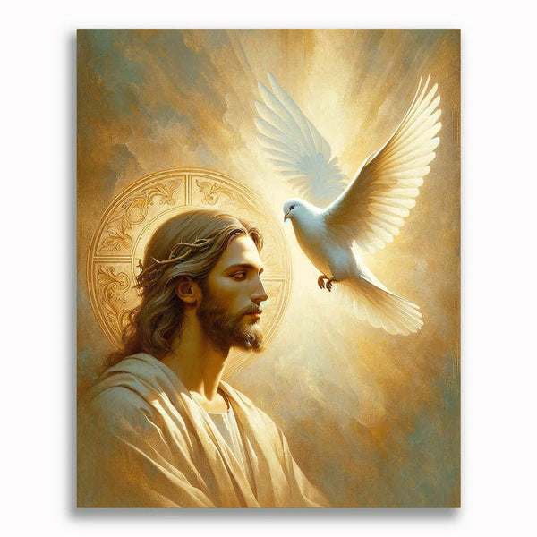 Malen nach Zahlen - Jesus mit Taube