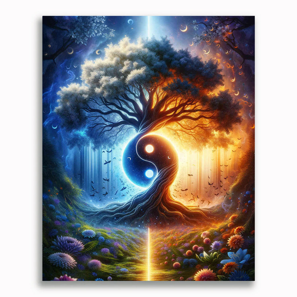 Malen nach Zahlen - Yin und Yang Baum