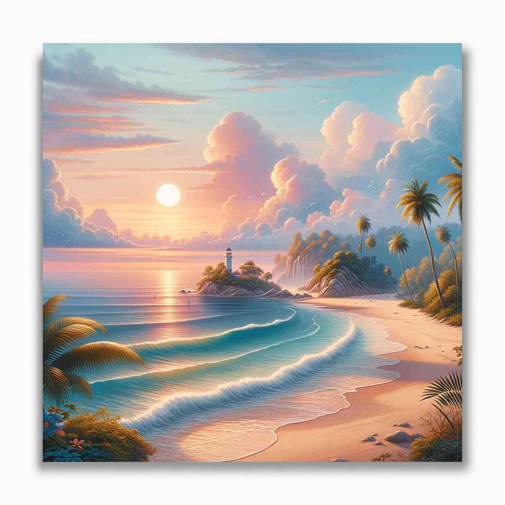 Malen nach Zahlen - Küstenwunder am Abendrot