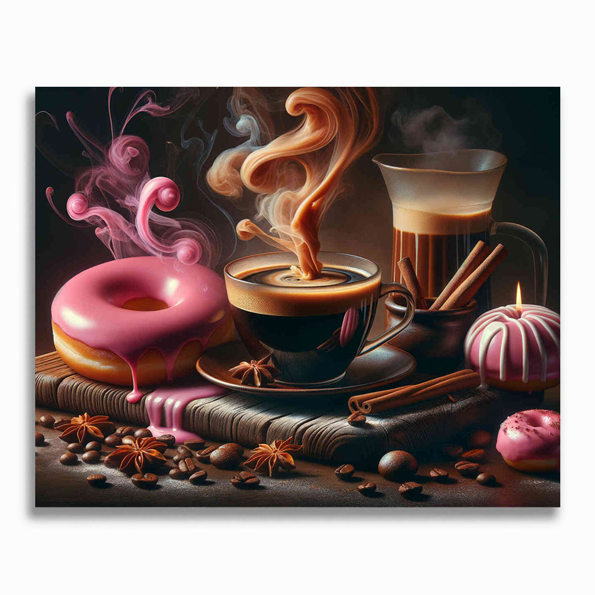 Malen nach Zahlen - Kaffe und Donut