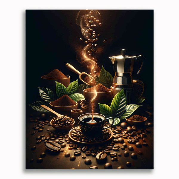 Malen nach Zahlen - Kaffebohnen, gemahlen