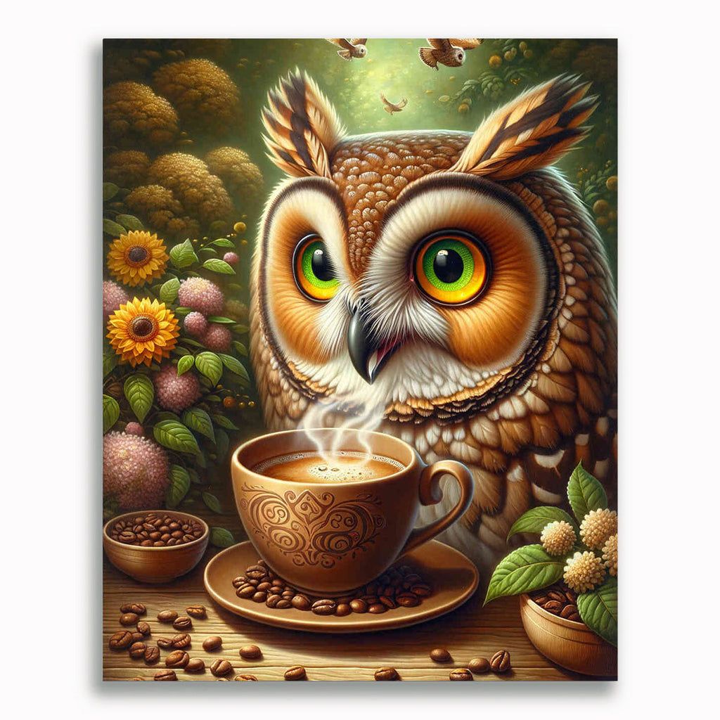 Malen nach Zahlen - Kaffee Eule