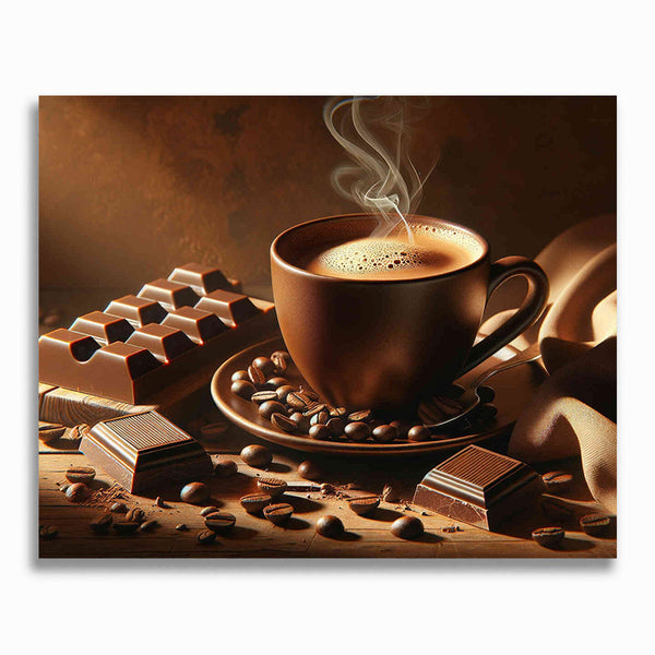 Malen nach Zahlen - Kaffee mit Schokolade