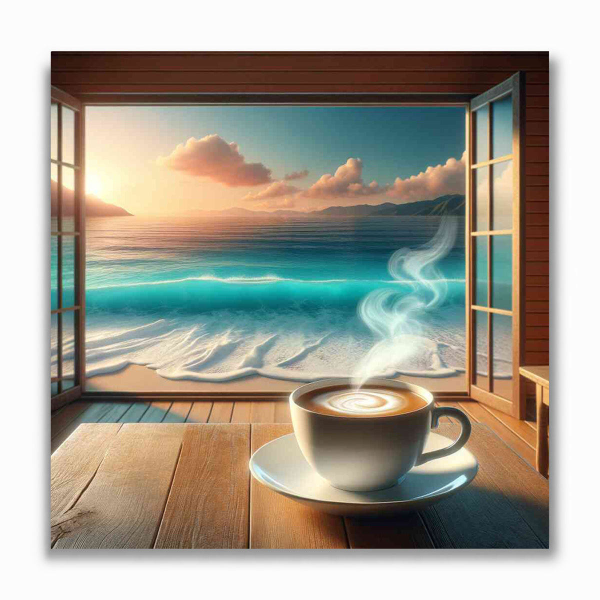 Malen nach Zahlen - Kaffeegenuss am Meer