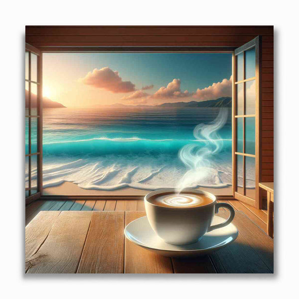 Malen nach Zahlen - Kaffeegenuss am Meer