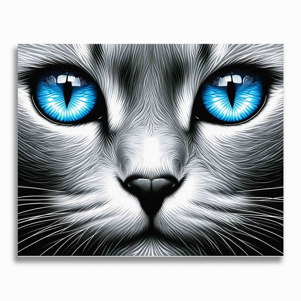 Malen nach Zahlen - Katze mit blauen Augen