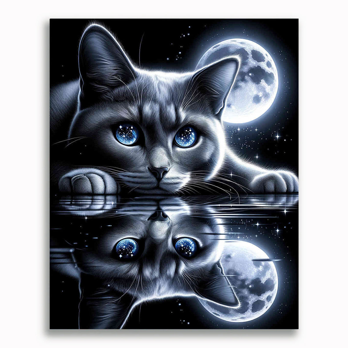 Malen nach Zahlen - Katze Spiegelbild