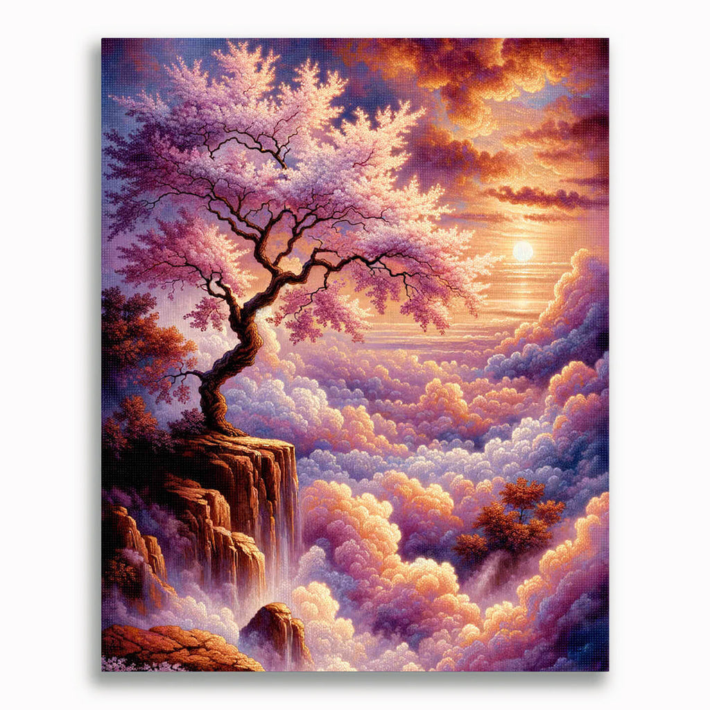 Malen nach Zahlen - Kirschbaum Felsen