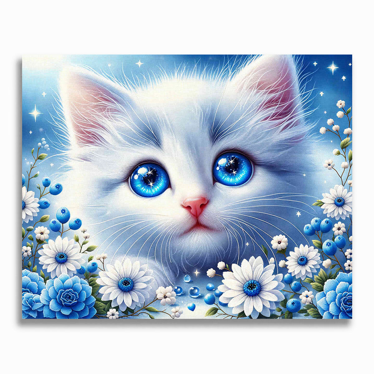 Malen nach Zahlen - Kitten mit blauen Augen