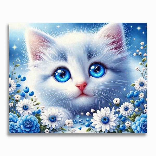 Malen nach Zahlen - Kitten mit blauen Augen