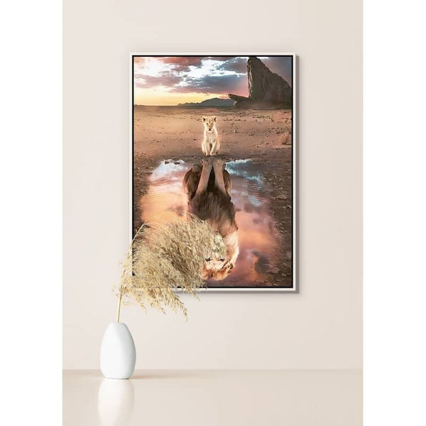 Malen nach Zahlen - Kleiner Löwe, Spiegelbild