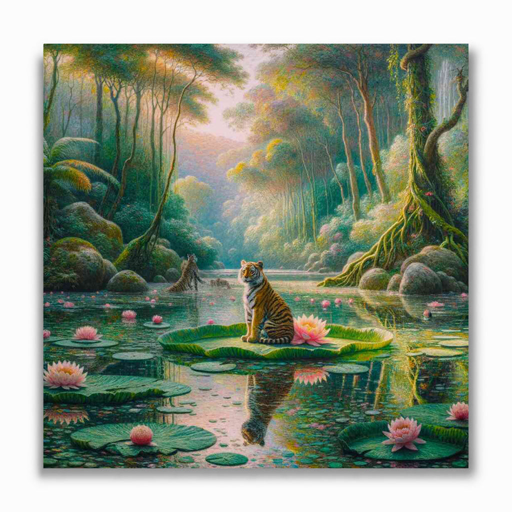 Malen nach Zahlen - Kleiner Tiger, Seerose