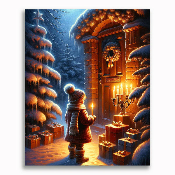 Malen nach Zahlen - Kleines Kind Weihnachten