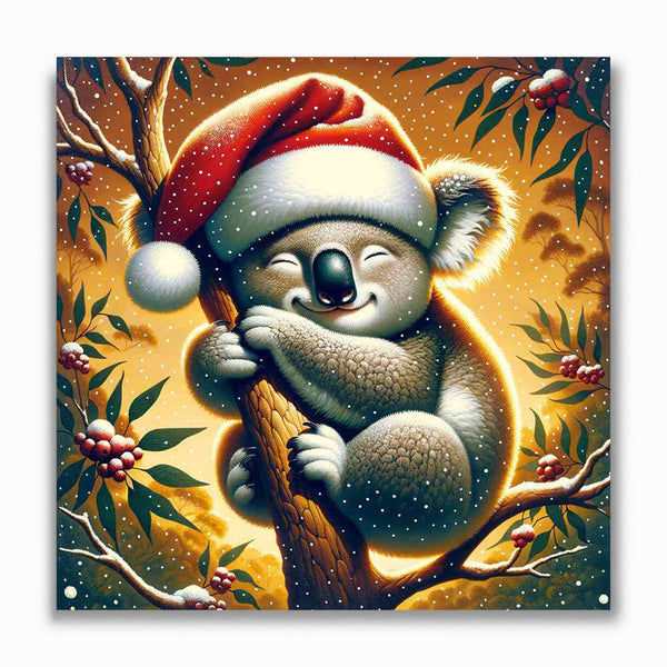 Malen nach Zahlen - Koala mit Weihnachtsmütze