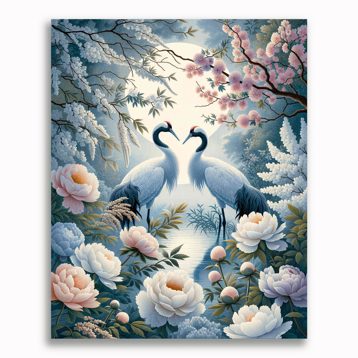 Malen nach Zahlen - Kranichpaar