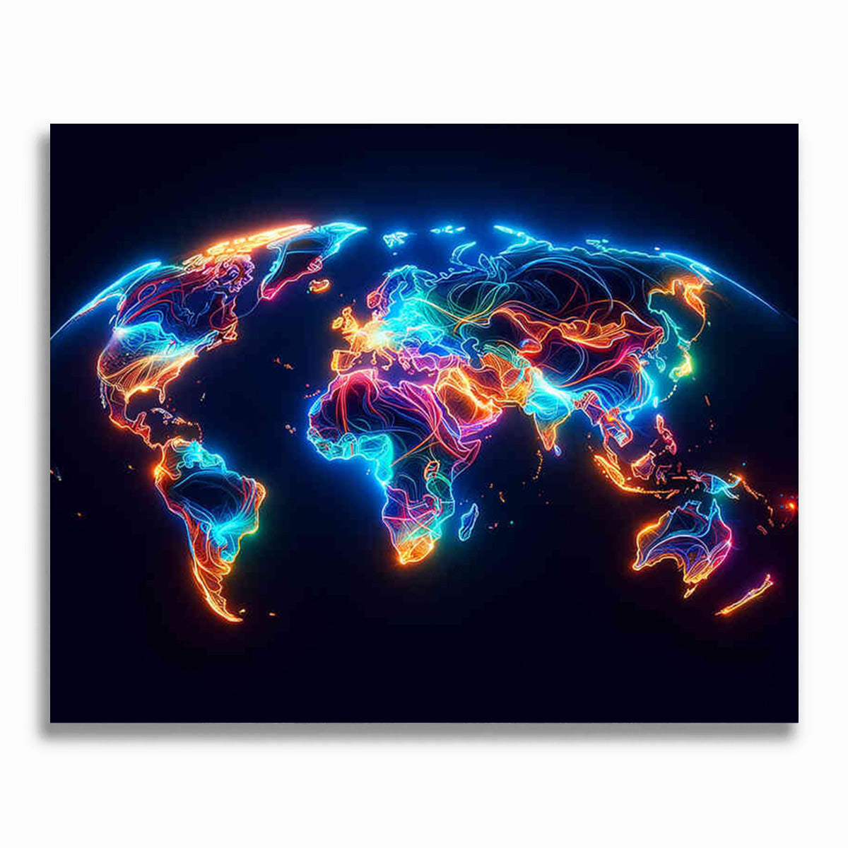 Malen nach Zahlen - Leuchtende Kontinente