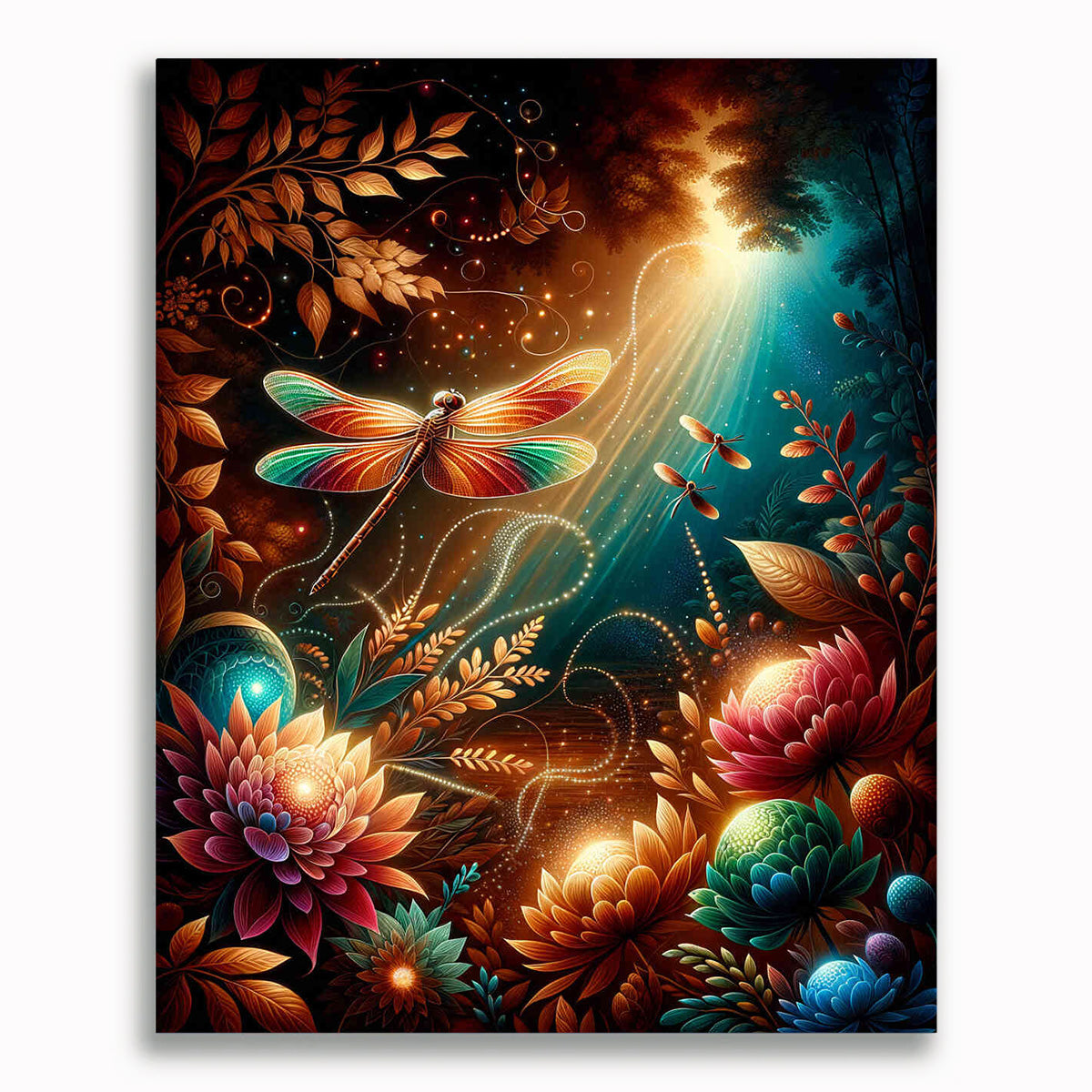 Malen nach Zahlen - Leuchtende Libelle