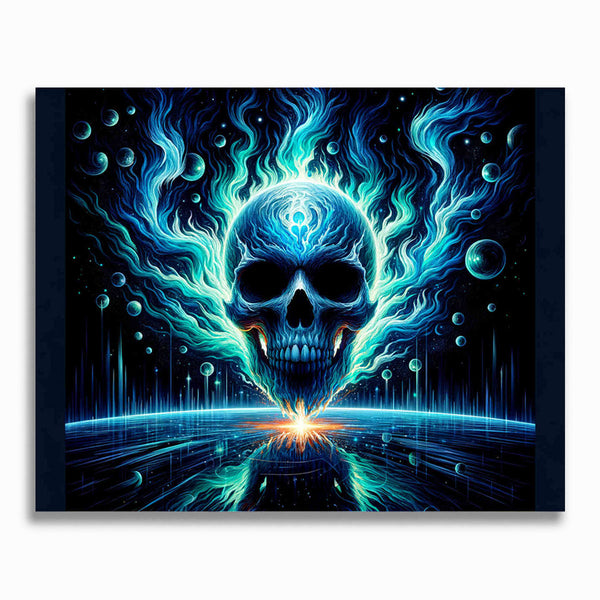 Malen nach Zahlen - Leuchtender Totenkopf