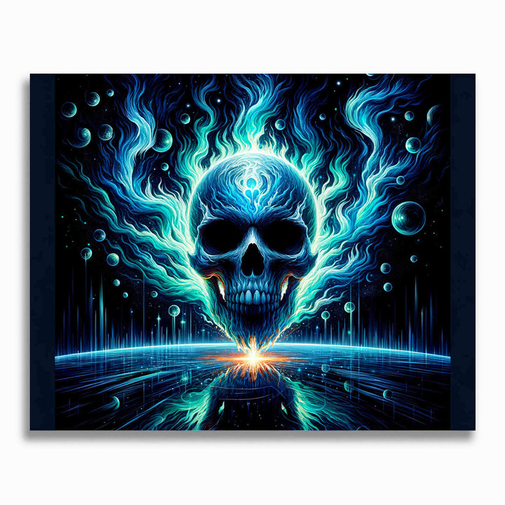 Malen nach Zahlen - Leuchtender Totenkopf