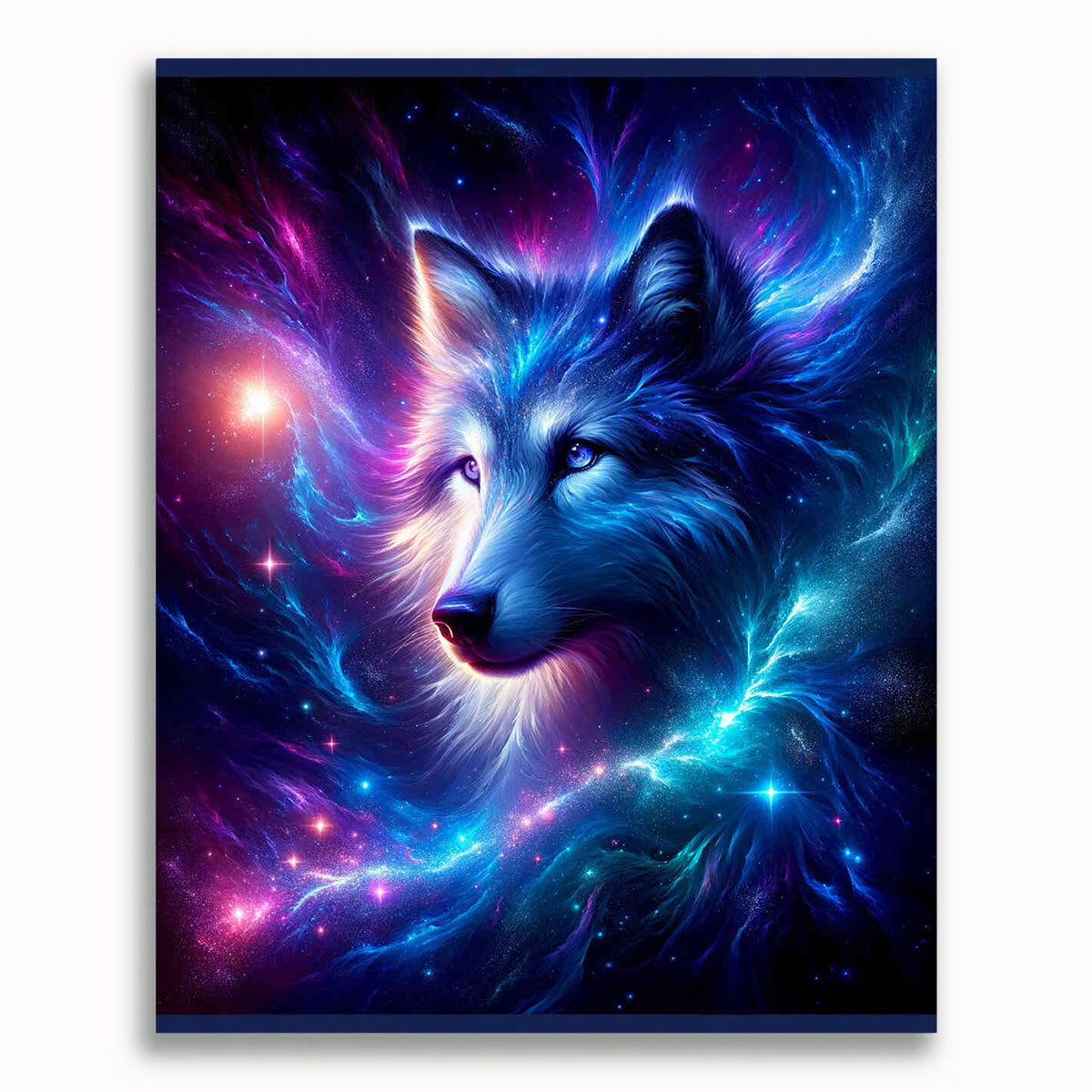 Malen nach Zahlen - Leuchtender Wolf