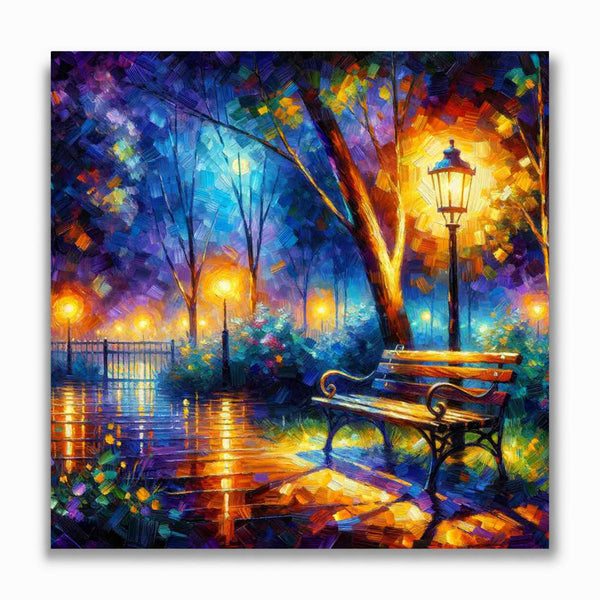 Malen nach Zahlen - Lichterspiel mit Bank