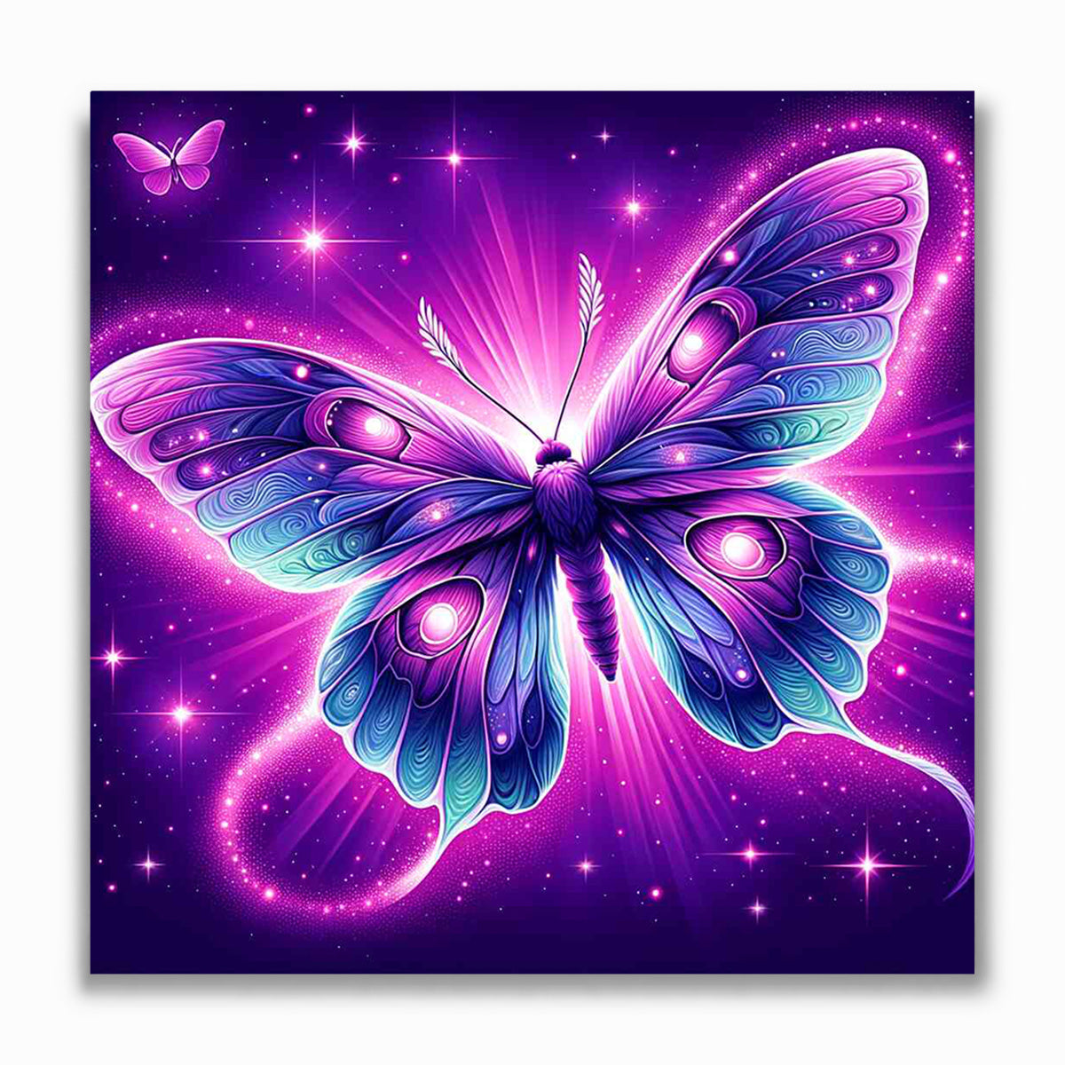 Malen nach Zahlen - Lila Leuchtender Schmetterling