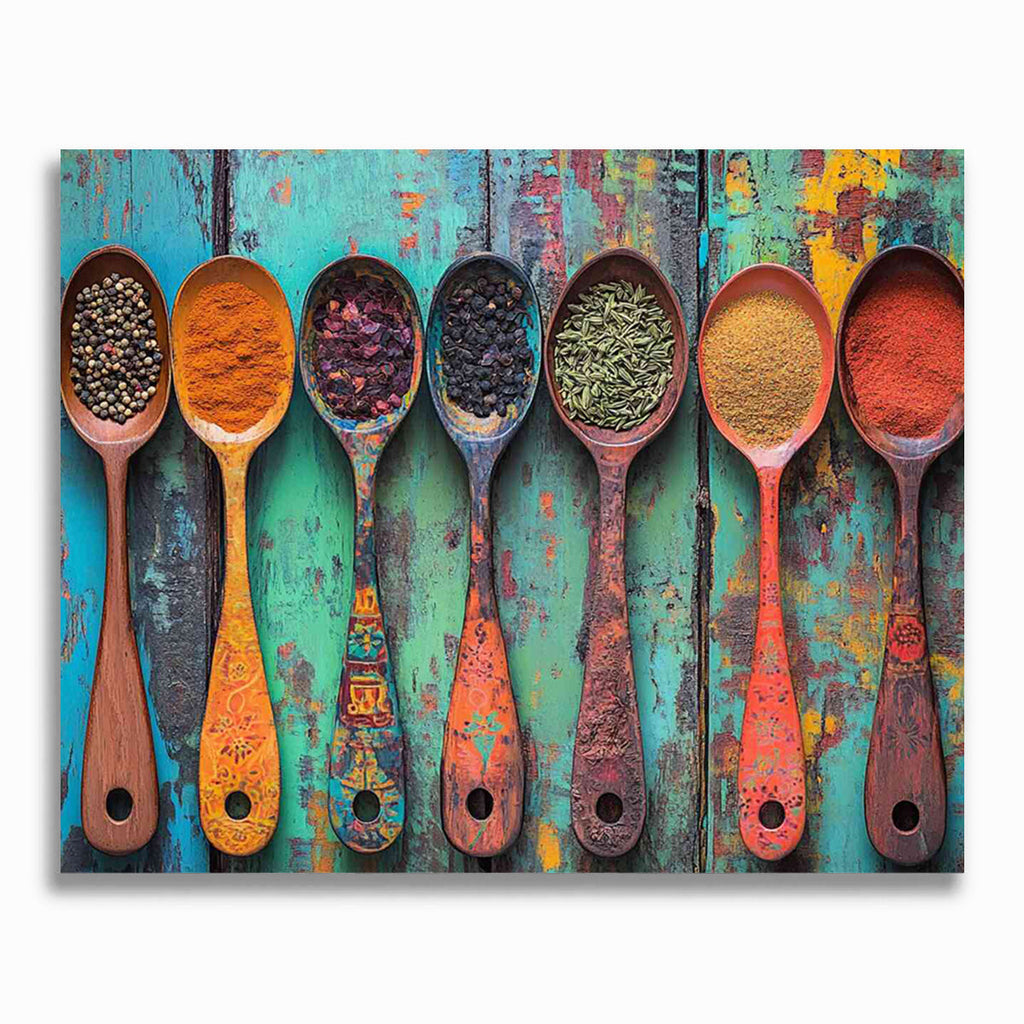 Malen nach Zahlen - Löffel Sammlung, Gewürze
