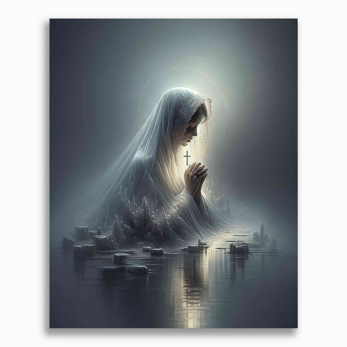 Malen nach Zahlen - Mädchen mit Kreuz