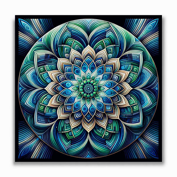 Malen nach Zahlen - Mandala in Grün und Blau